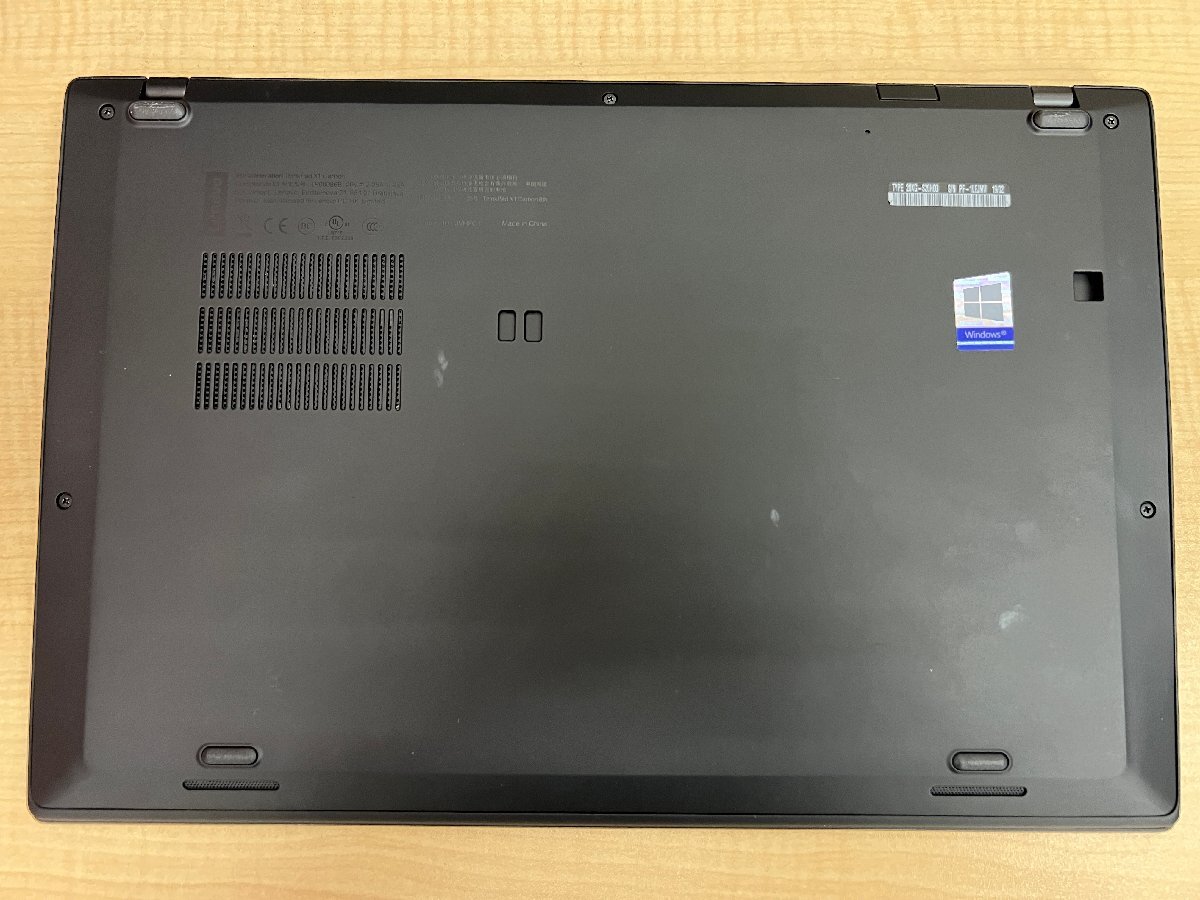 【UEFI起動確認済み／中古】ThinkPad X1 Carbon [TYPE 20KG-S20H00] (Core i5-8250U, RAM8GB, SSD無し) 本体＋ACアダプタ●バッテリーNGの画像3
