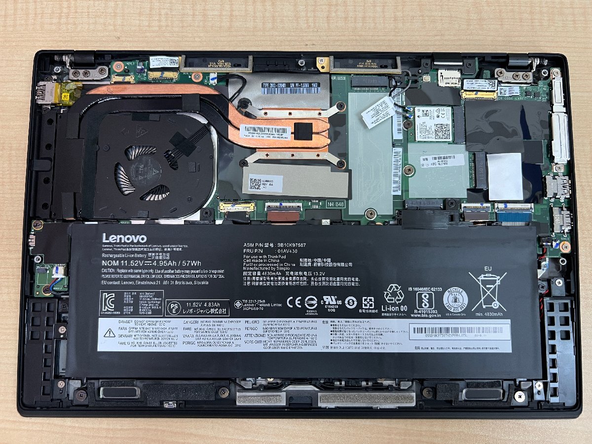 【UEFI起動確認済み／中古】ThinkPad X1 Carbon [TYPE 20KG-S20H00] (Core i5-8250U, RAM8GB, SSD無し) 本体＋ACアダプタ●バッテリーNGの画像8