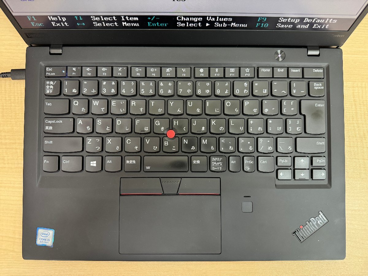 【UEFI起動確認済み／中古】ThinkPad X1 Carbon [TYPE 20KG-S20H00] (Core i5-8250U, RAM8GB, SSD 無し) 本体＋ACアダプタの画像7