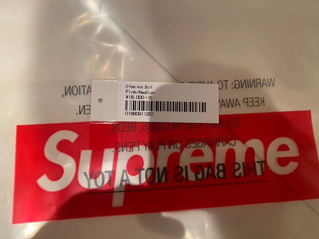 ◆完売supreme 2-tone work shirts Mサイズ 試着のみ boxlogo sweat シャツ シュプリーム ボックスロゴ north faceの画像7