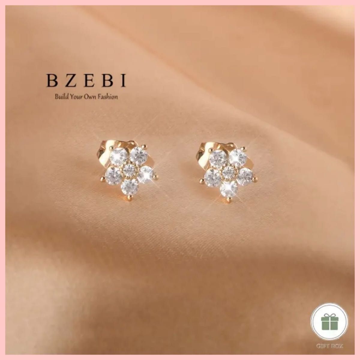 【新品未使用】 18k ゴールド フラワーピアス 630e  アクセサリー ピアス bzebi