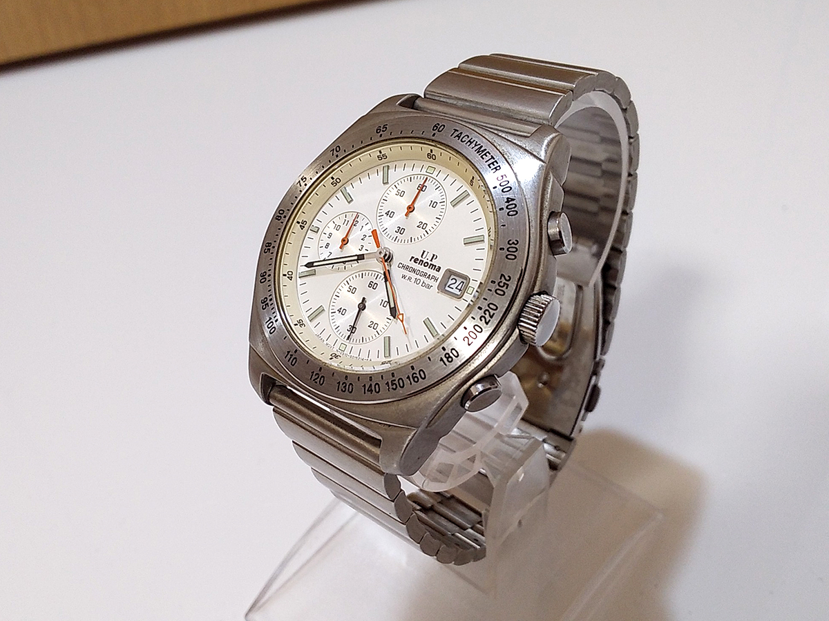 【 稼働中 】 CITIZEN 0510-S07933 U.P renoma Edition Chronograph Small Second Hand Watch シチズン レノマ クロノグラフ 腕時計_画像4