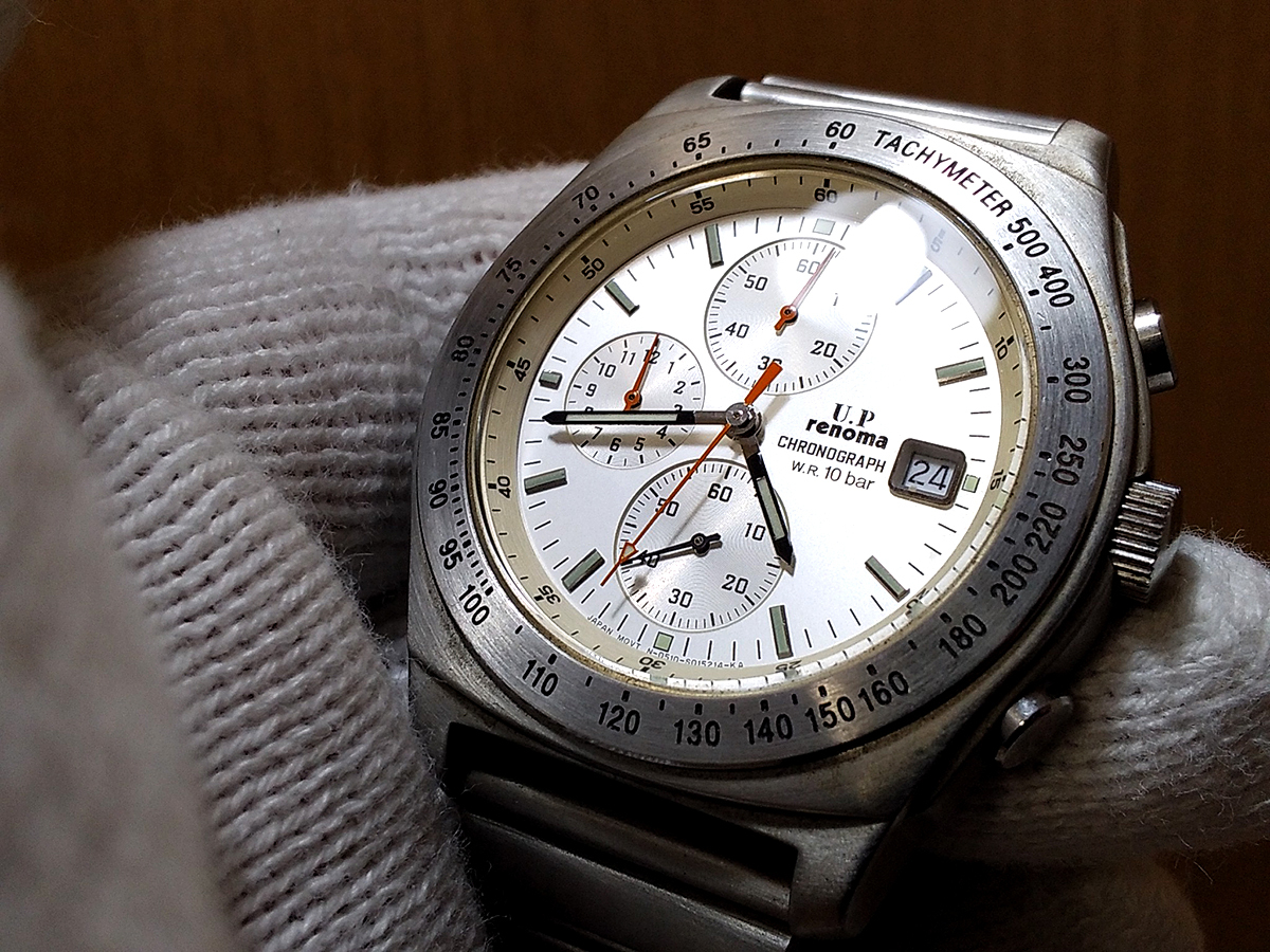 【 稼働中 】 CITIZEN 0510-S07933 U.P renoma Edition Chronograph Small Second Hand Watch シチズン レノマ クロノグラフ 腕時計_画像6