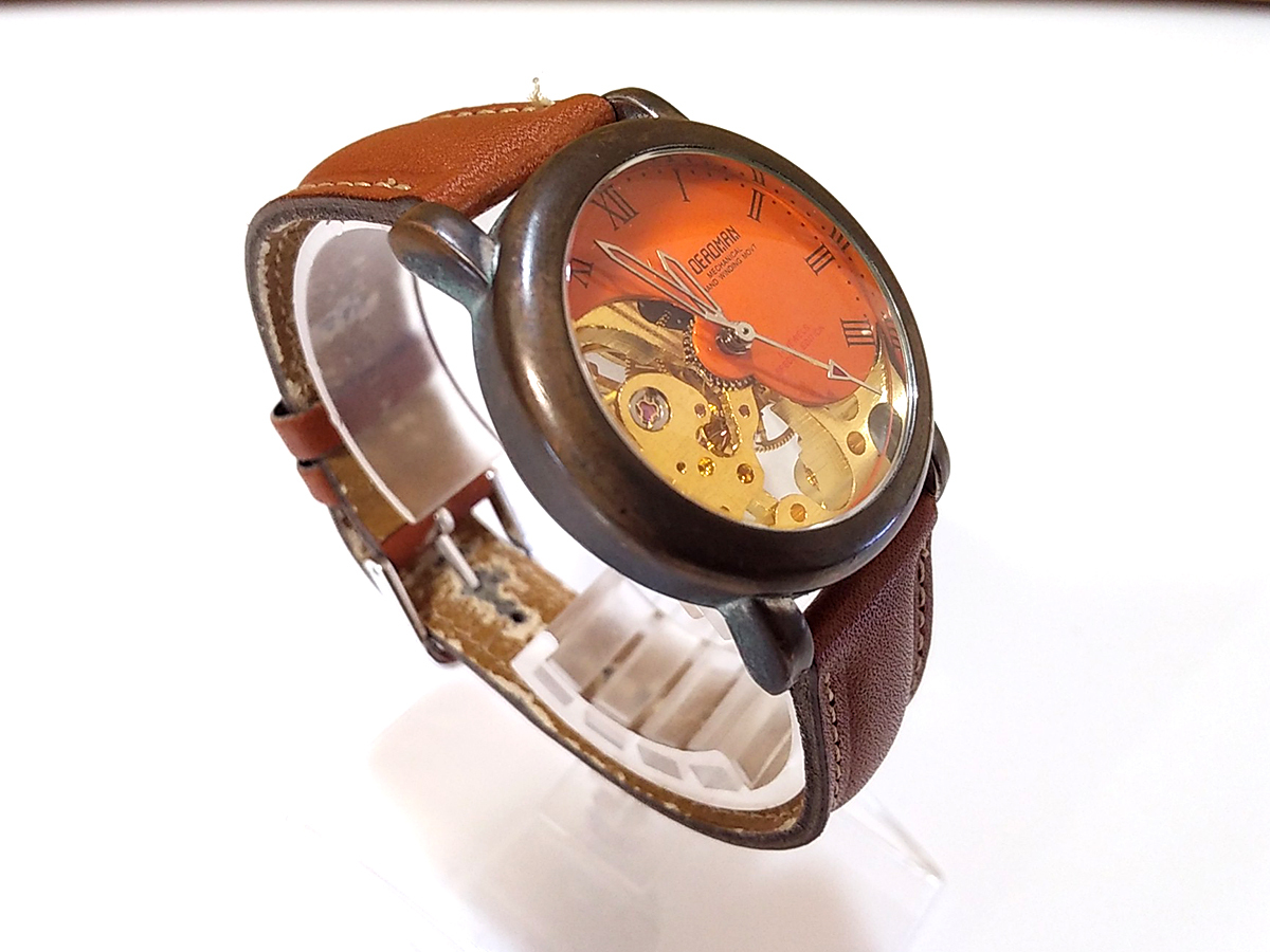 [ operation goods / Junk ] DEADMAN 17 Jewels Mechanical Hand Winding Watch dead man hand winding machine wristwatch 