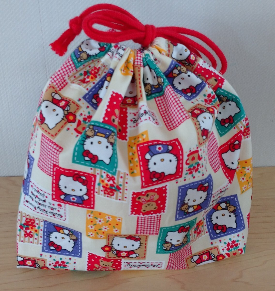  new . period . hand made pouch lunch sack bento bag Kitty Chan 