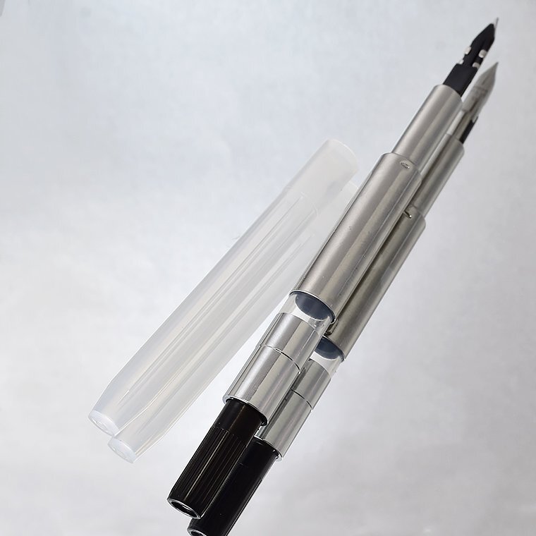 *^[MAJOHN/ not yet Takumi ]A3 knock type fountain pen white × silver EF superfine cap. not storage storage both for type spuit attaching new goods white 1 jpy ~ /MA3-WHSV