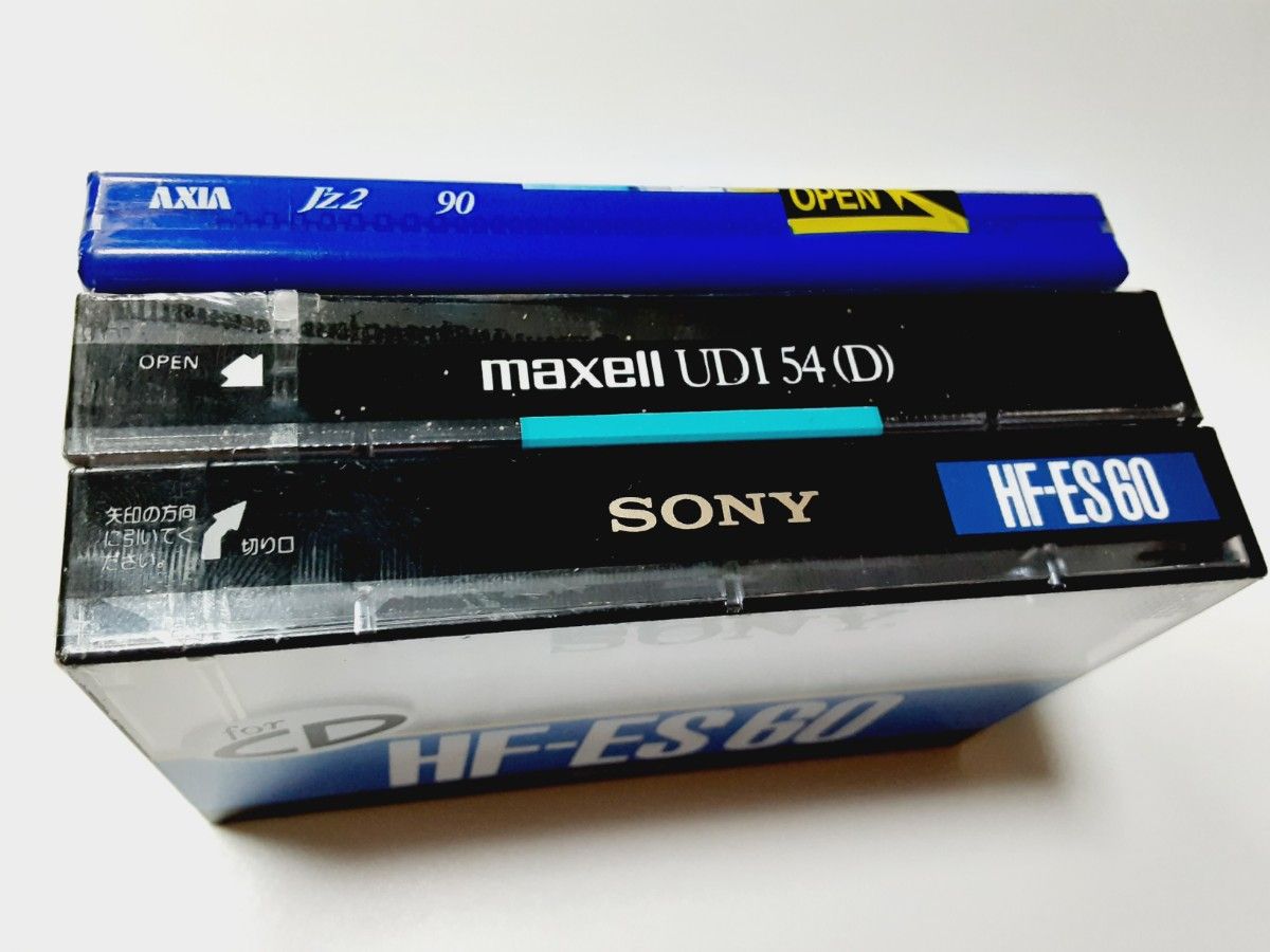 【新品未開封】SONY カセットテープ HF-ES60/maxell UD1 54分/AXIA JZ2C 90分 3本セット