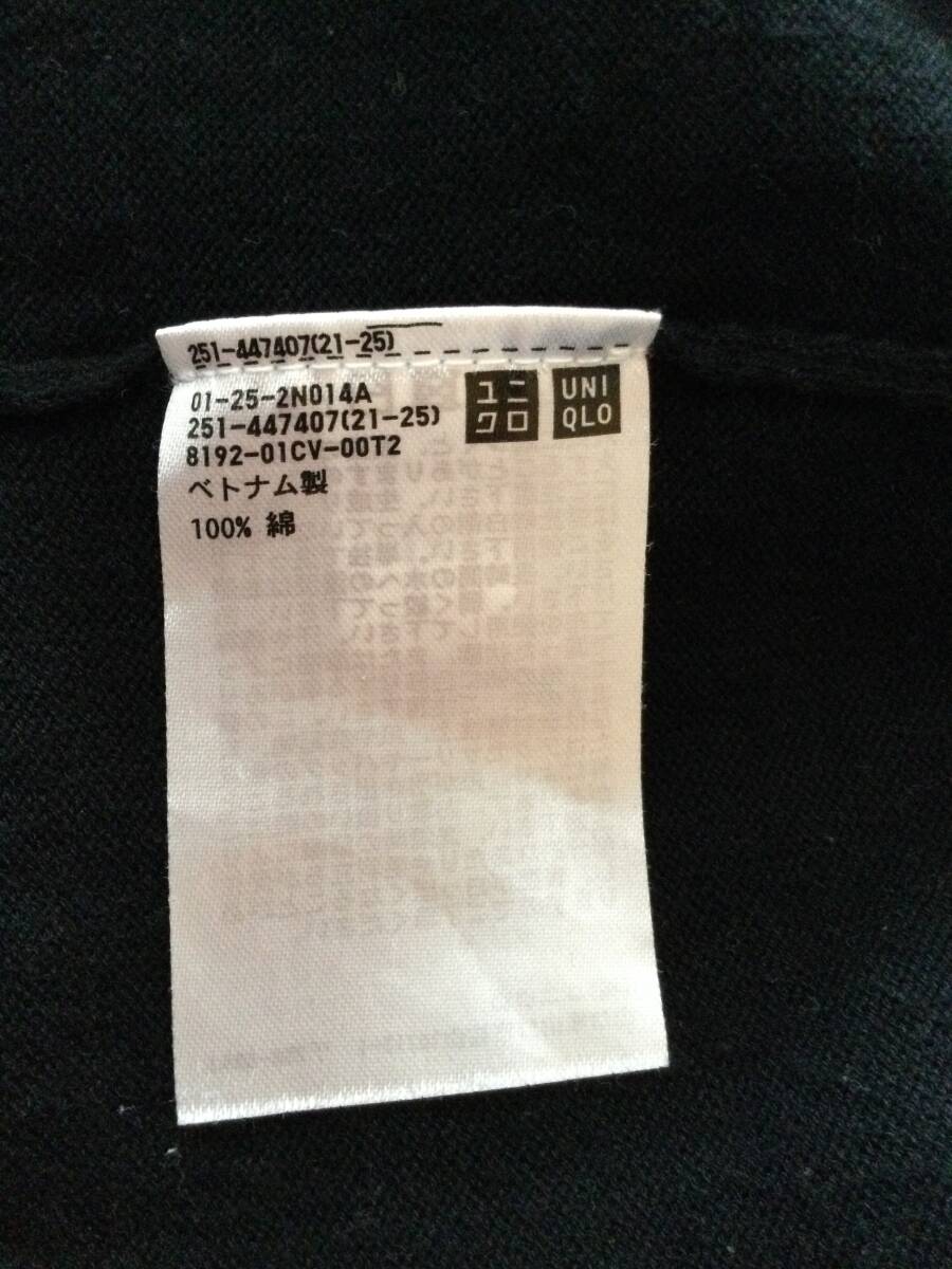 UNIQLO★ハイツイストコットンクルーネックセーター（5分袖)ブラック黒半袖TシャツMサイズ