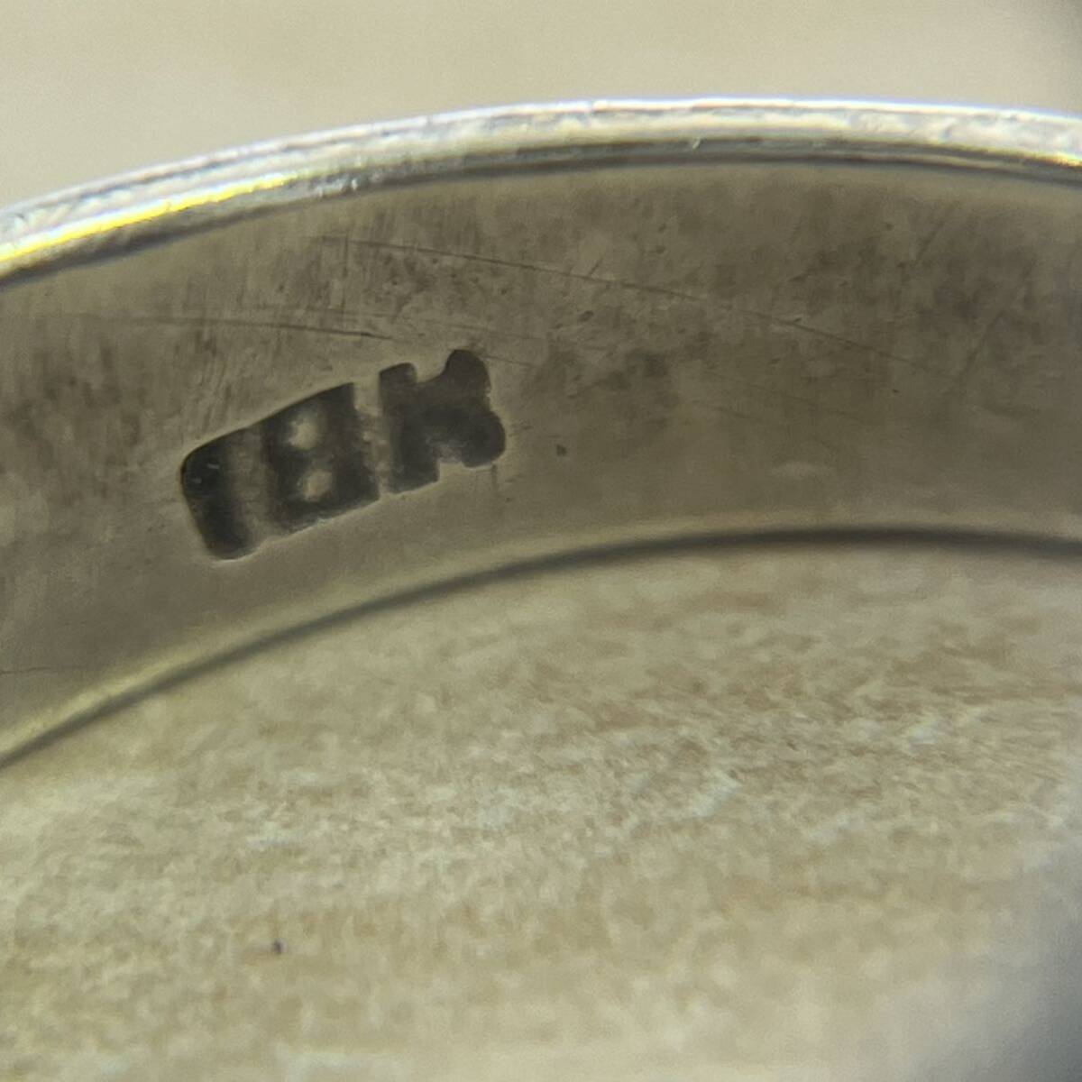 【TM0413】925刻印 18K シルバー silver リング 指輪 カラーストーン? グリーン系 アクセサリー 約5.2gの画像5