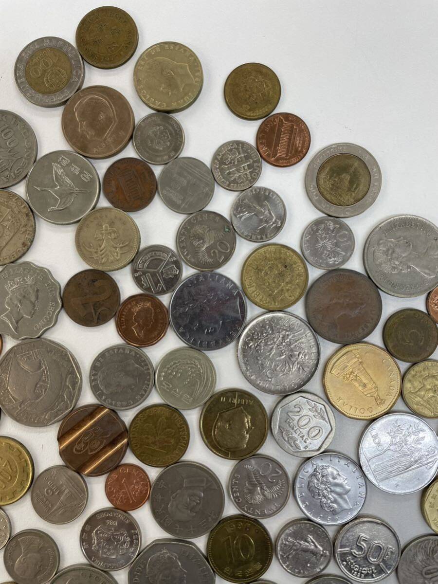 【TM0408】海外硬貨まとめ 外国古銭 硬貨 貨幣 コイン フランス 中国 台湾 香港 コレクション アンティーク 大量 約867g_画像3