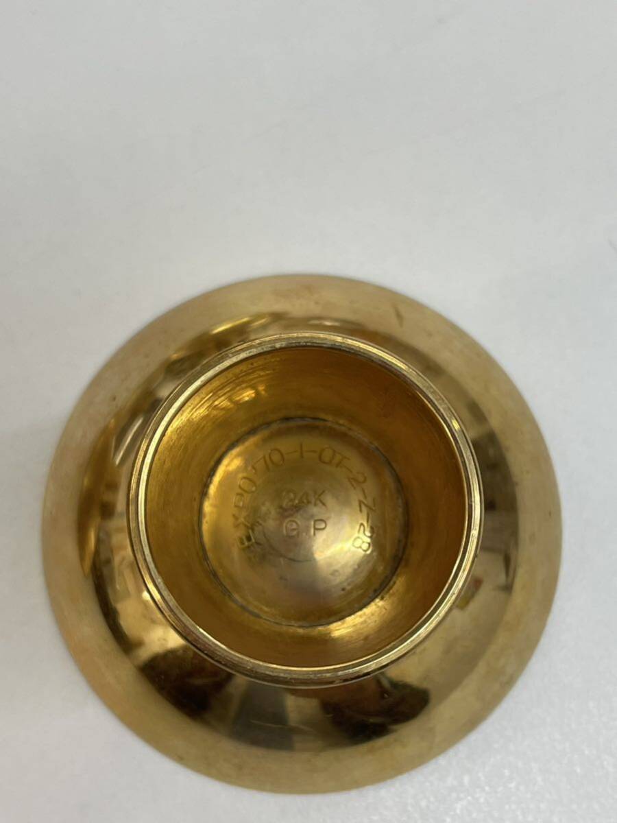 【TM0408】24KGP メッキ金杯 4個セット 東京相互銀行 エクスポ70 EXPO 約287g 盃 酒器 金メッキ ゴールドカラー 金仕様 の画像6