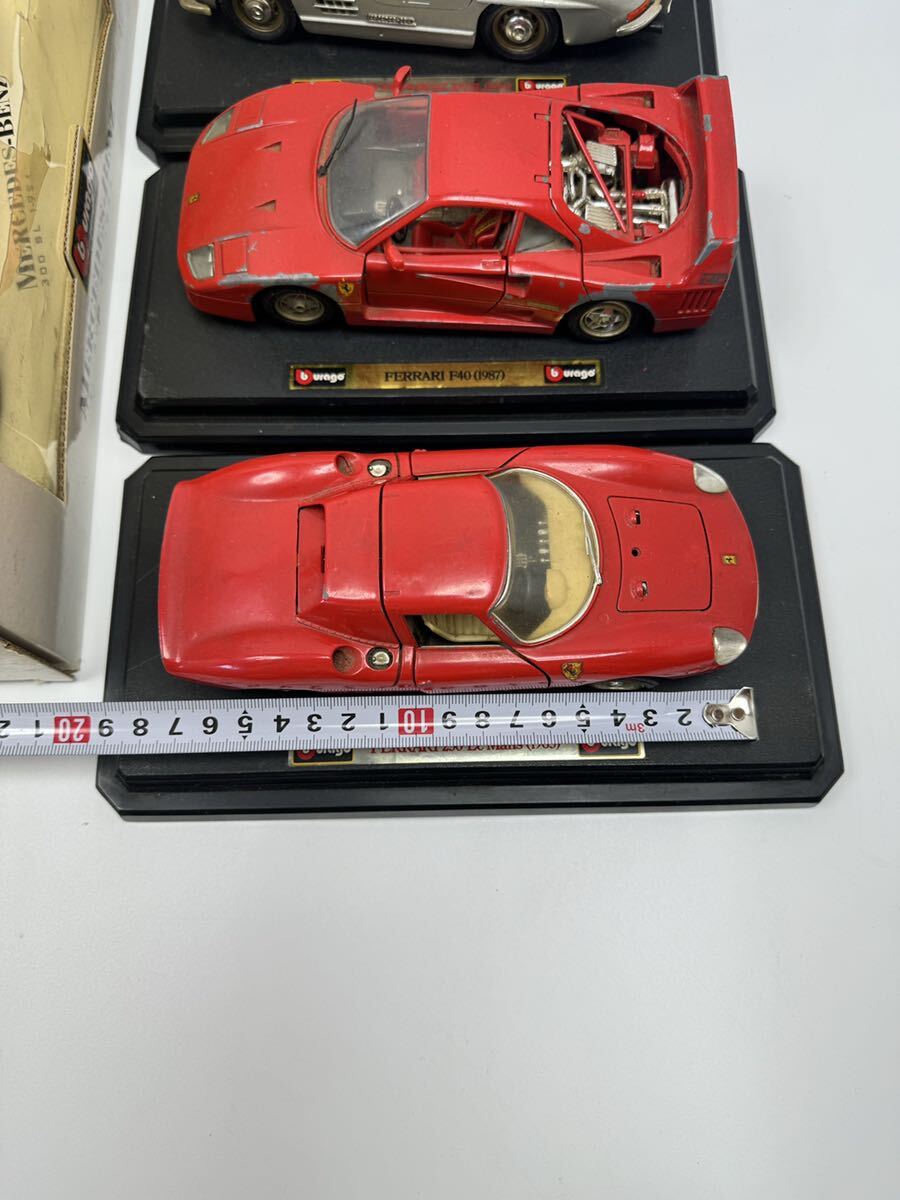 burago MERCEDES-BENZ 300SL (1954) FERRARI F40 (1987) FERRARI 250 Le Mans (1965)ミニカー4台まとめの画像6