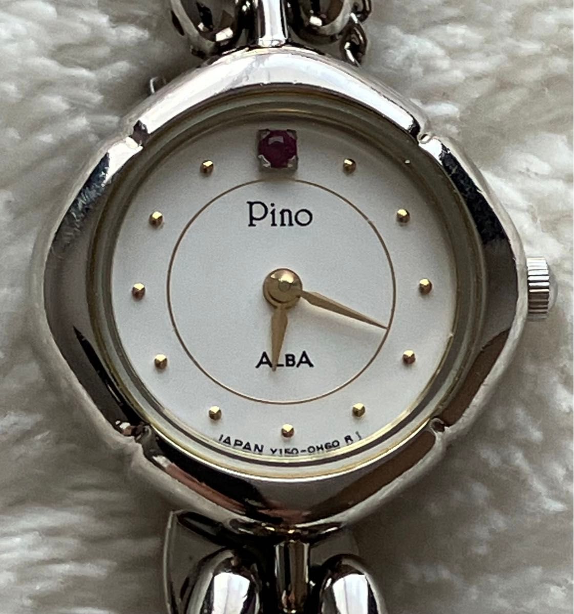 セイコー QZ Y150-0C60 アルバ ピノ シルバー文字盤 石付 レディース腕時計 