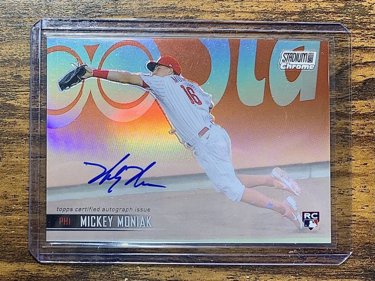 【100円スタート】Topps 2021 Stadium Club Chrome ミッキー モニアック Mickey Moniak ルーキー 直書き 直筆サインカード RC ROOKIEの画像1