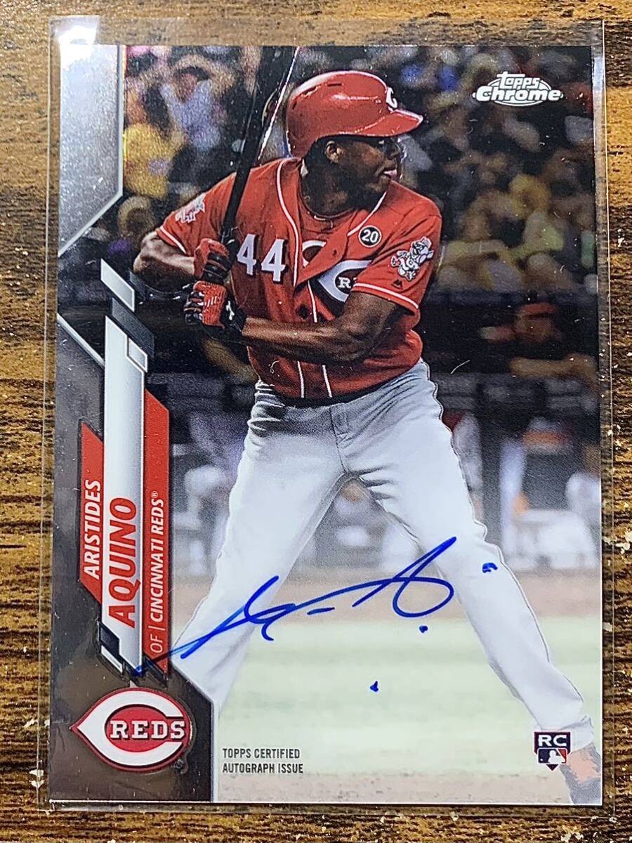 【100円スタート】Topps 2020 Chrome アキーノ 直書き 直筆サイン カード AUTO RC Aquino 中日ドラゴンズ_画像1