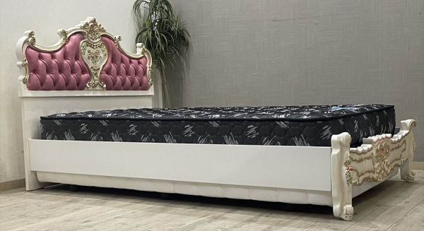 美品 ロココ様式 高級セミダブルベッドセット マットレス＋ベッドフレーム フランスベッド 幅134 長215cm 姫家具 寝具 寝室の画像7