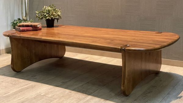 vintage 木の温かみを感じられるヴィンテージなテーブル ラバーウッド材 4～6人用 幅150 高35cm ローテーブル 座卓 リビングテーブルの画像1