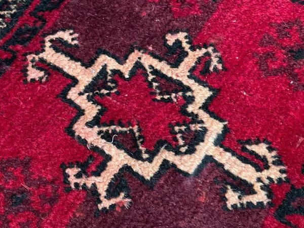 イラン産 トライバルラグ 186×111cm Vintage Baluch Persian Carpet バルーチ ウール ヴィンテージ手織り ペルシャ絨毯の画像6