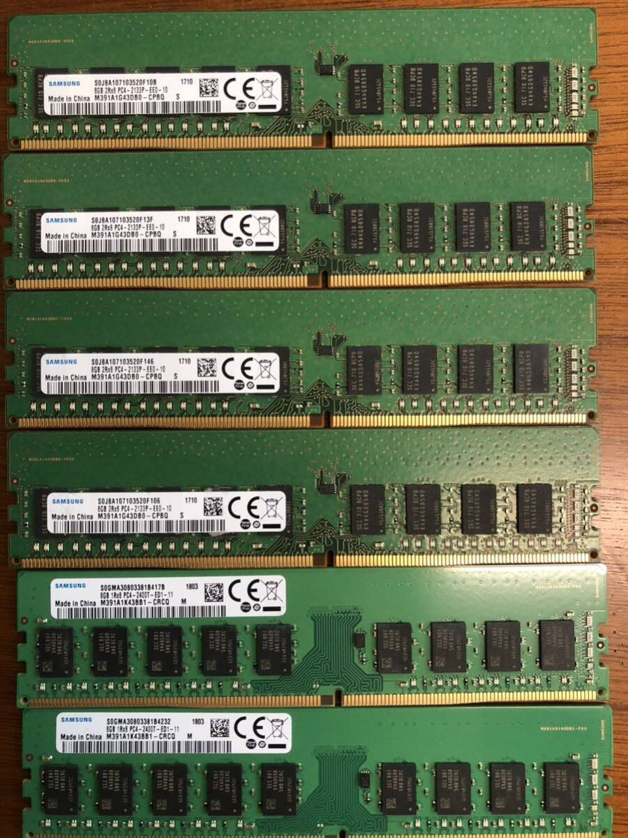 SAMSUNG DDR4-2400P デスクトップ用メモリ 8GB 6枚セットの画像1