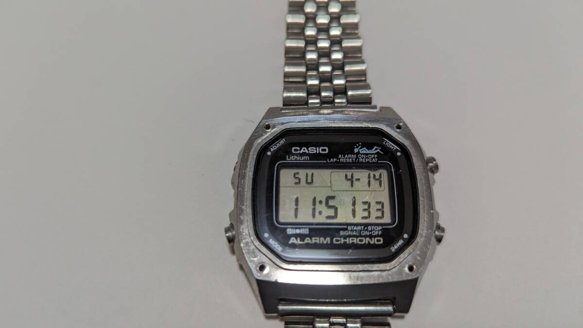 Casio Seiko 4 SET 80s 90s SDB-500 W CASIOTRON TRN-03 DW-1000 ALBA MAMAGON Y765-5110 Retro G-SHOCK DataBank SDB DB- GAME Y765の画像5