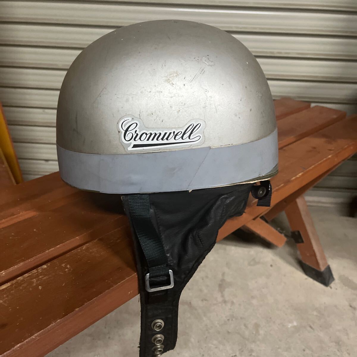  Chrome well helmet cromwell 58cm 7 1/4 triumph bsa norton cb72 cb250ex