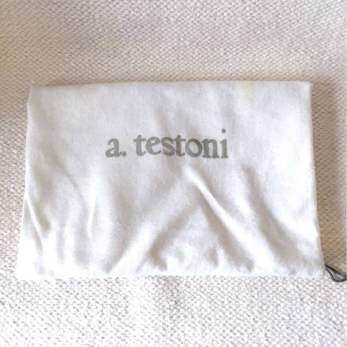 未使用 a.testoni アテストーニ レザーシューズ モンクストラップ ウイングチップ イタリア製 UK6 ライトブラウン ドレスシューズ 保存袋の画像7