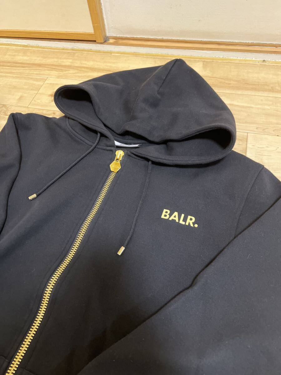 希少 ゴールドジッパー BALR ボーラー スウェット セットアップ XXL 上下セット 黒 ブラック ジップパーカー ゴールド金具の画像2