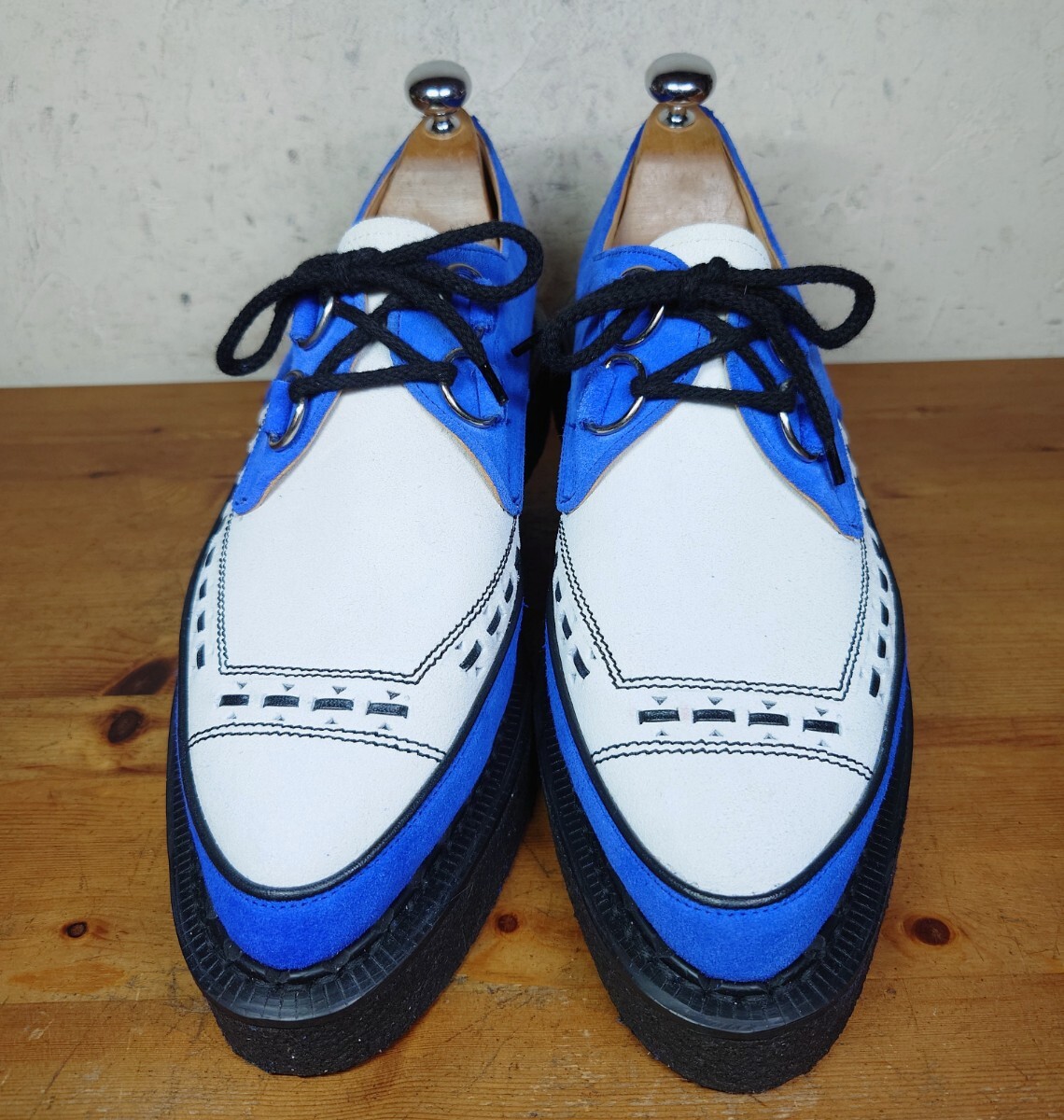 [.. надеть обувь только / бесплатная доставка ] Британия производства GEORGECOX/ George Cox тонн канава Gibson Raver подошва UK9 27.5cm соответствующий голубой белый /robot 666