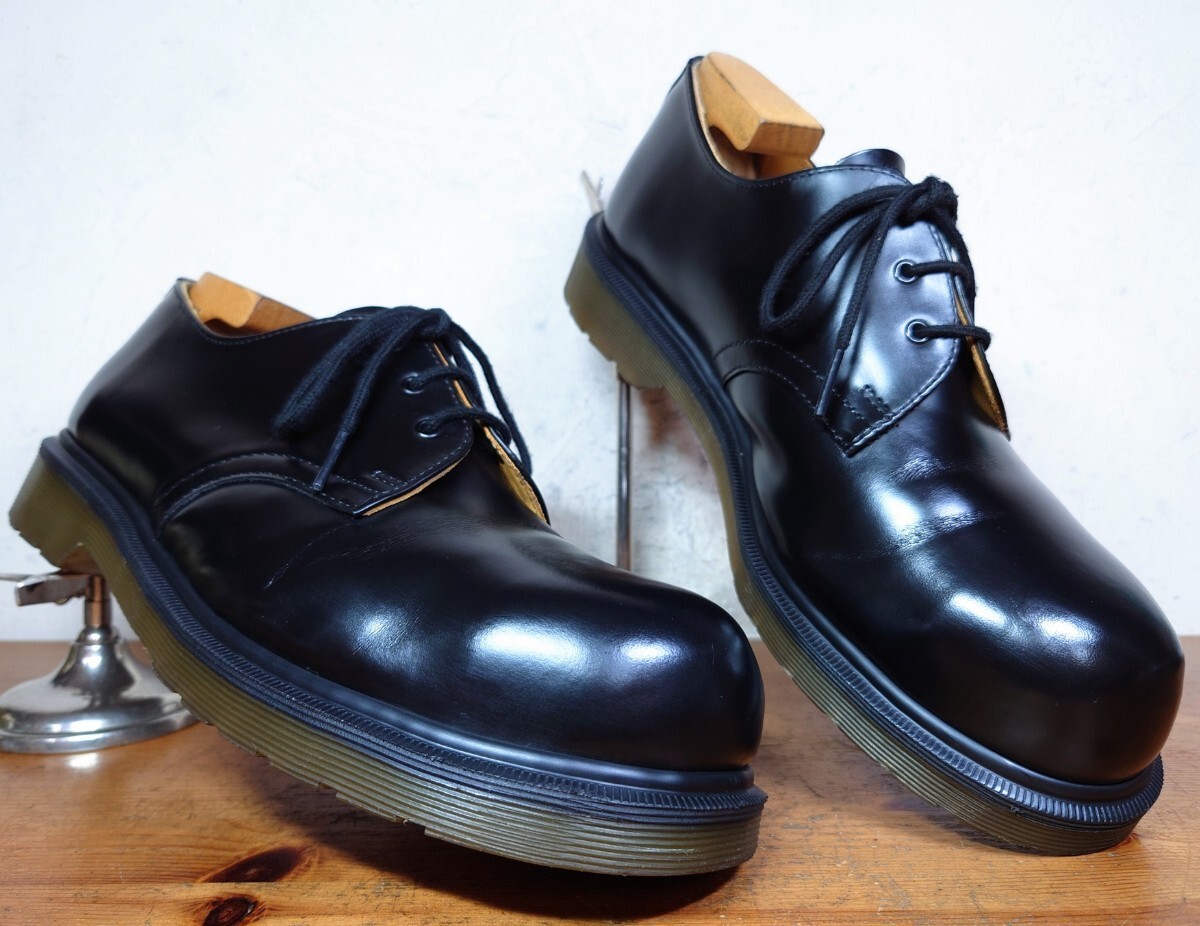 【美品/送料無料】Dr.Martens/ドクターマーチン 1925 スチールトゥ 3ホール UK8 26.5-27cm相応 ブラック 黒/1461の画像1