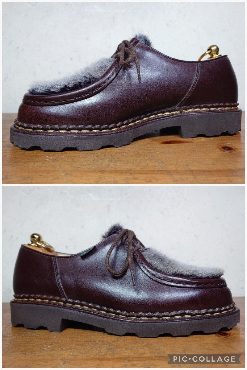 【未使用/送料無料】2017年 FRANCE製 Paraboot/パラブーツ ミカエル VISON ミンクファー チロリアンシューズ Mens 381/2 23.5-24cm相応