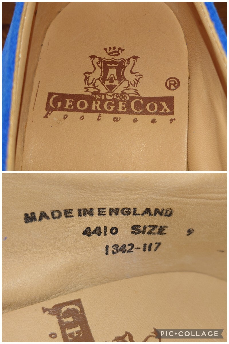 [.. надеть обувь только / бесплатная доставка ] Британия производства GEORGECOX/ George Cox тонн канава Gibson Raver подошва UK9 27.5cm соответствующий голубой белый /robot 666