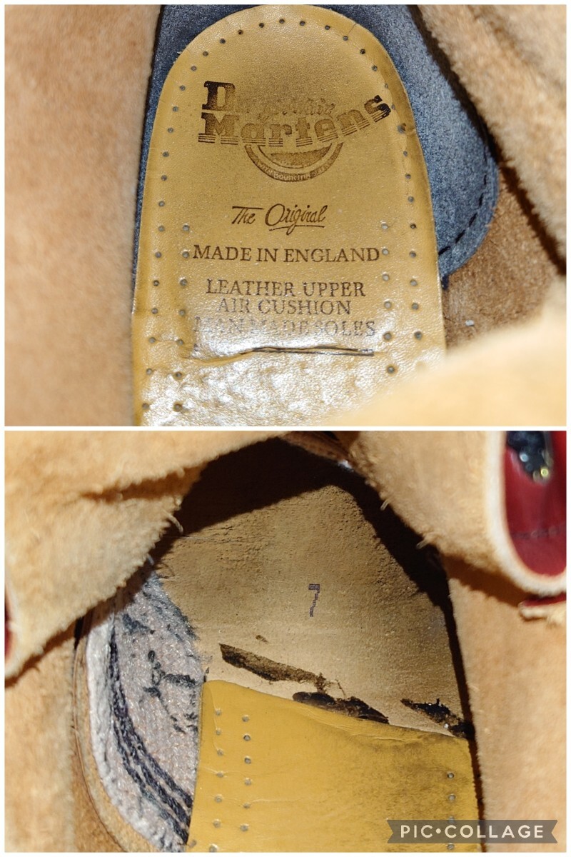 【送料無料/英国製】Dr.Martens/ドクターマーチン クレイジーボム 10ホールブーツ UK7 25.5cm相応 厚底 ENVYソール made in england 赤茶_画像9