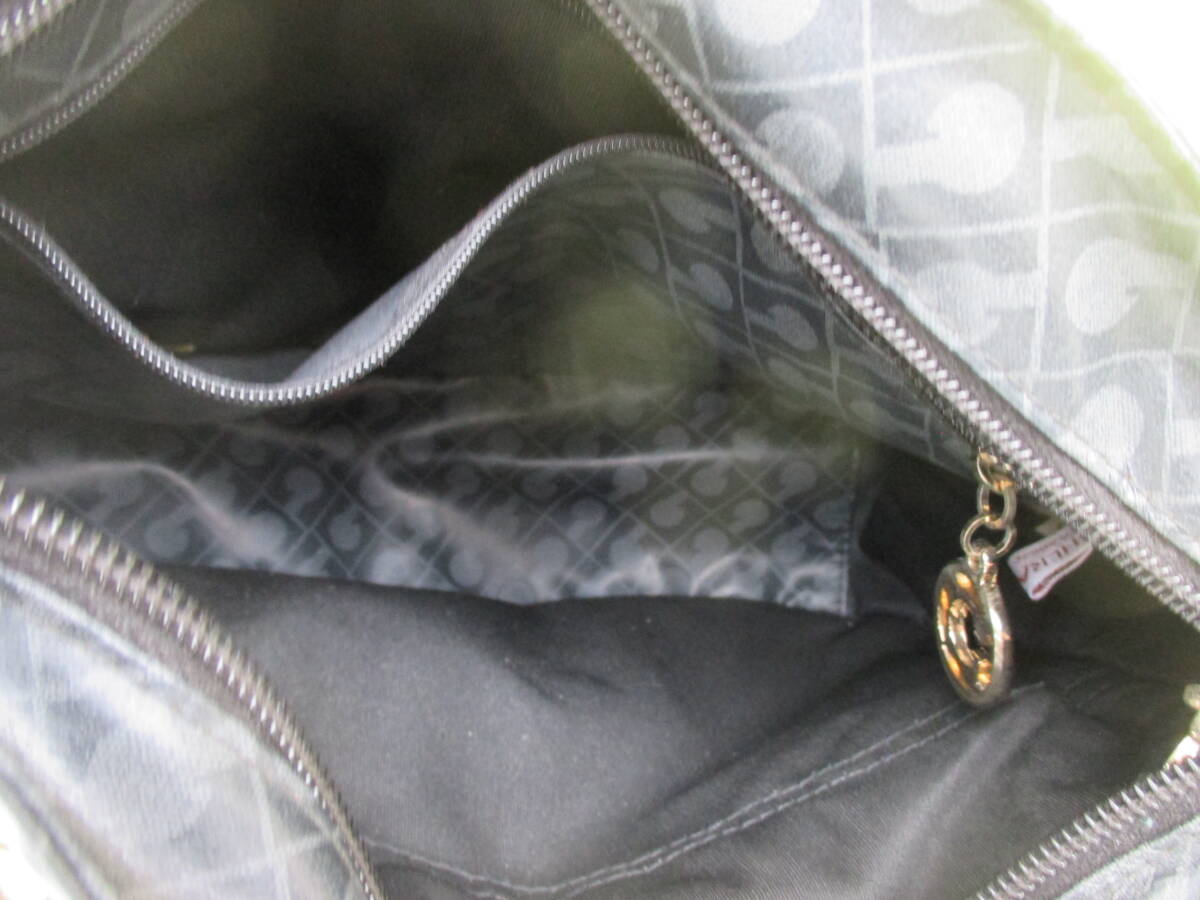 ★ゲラルディーニ GHERARDINI  ショルダーバッグ PVC  ブラック  バッグ イタリア製 横29×高さ22×底マチ10㎝ 重さ250㌘の画像8