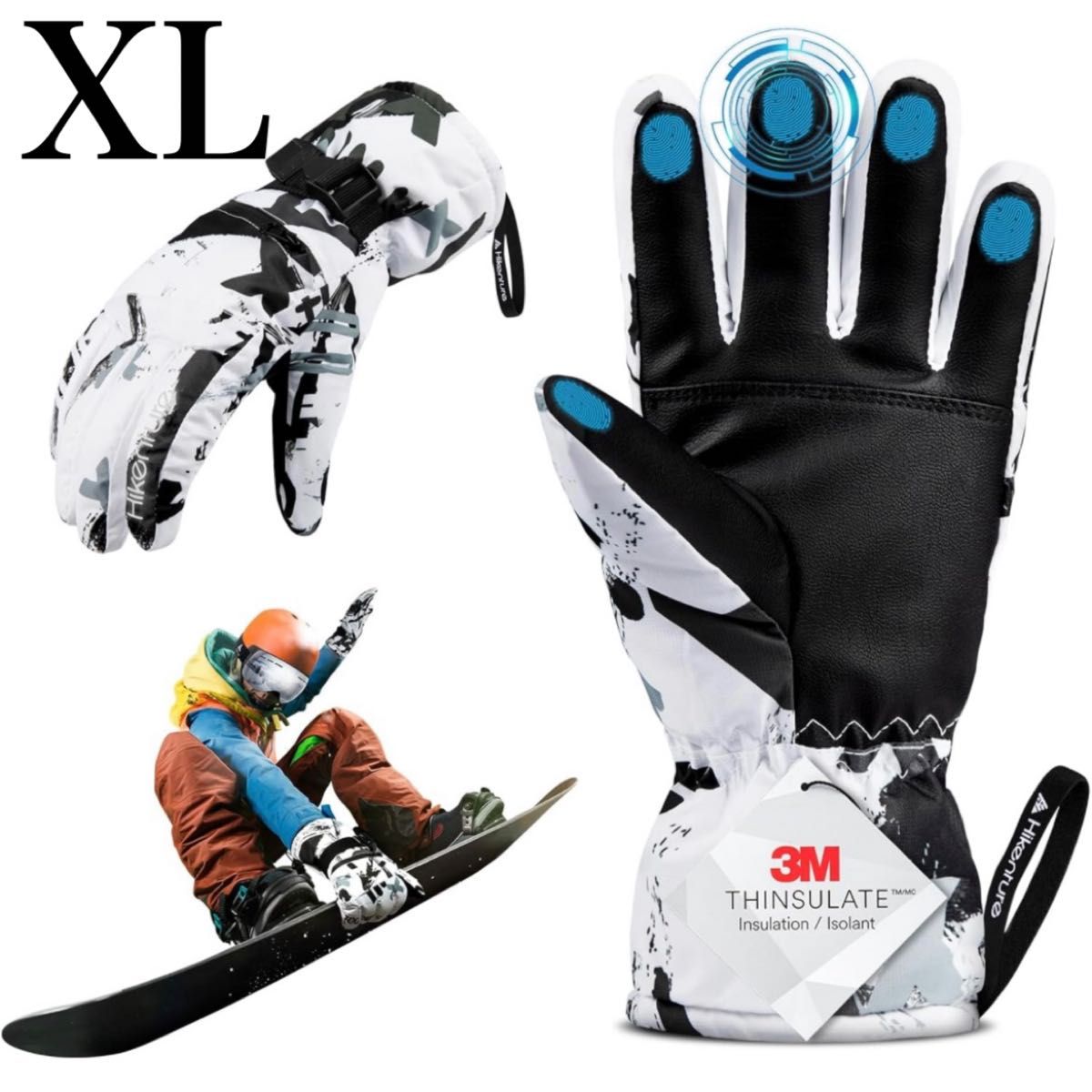 【100%防水】XL スキーグローブ 2倍保温力 スノーボード スキー 登山