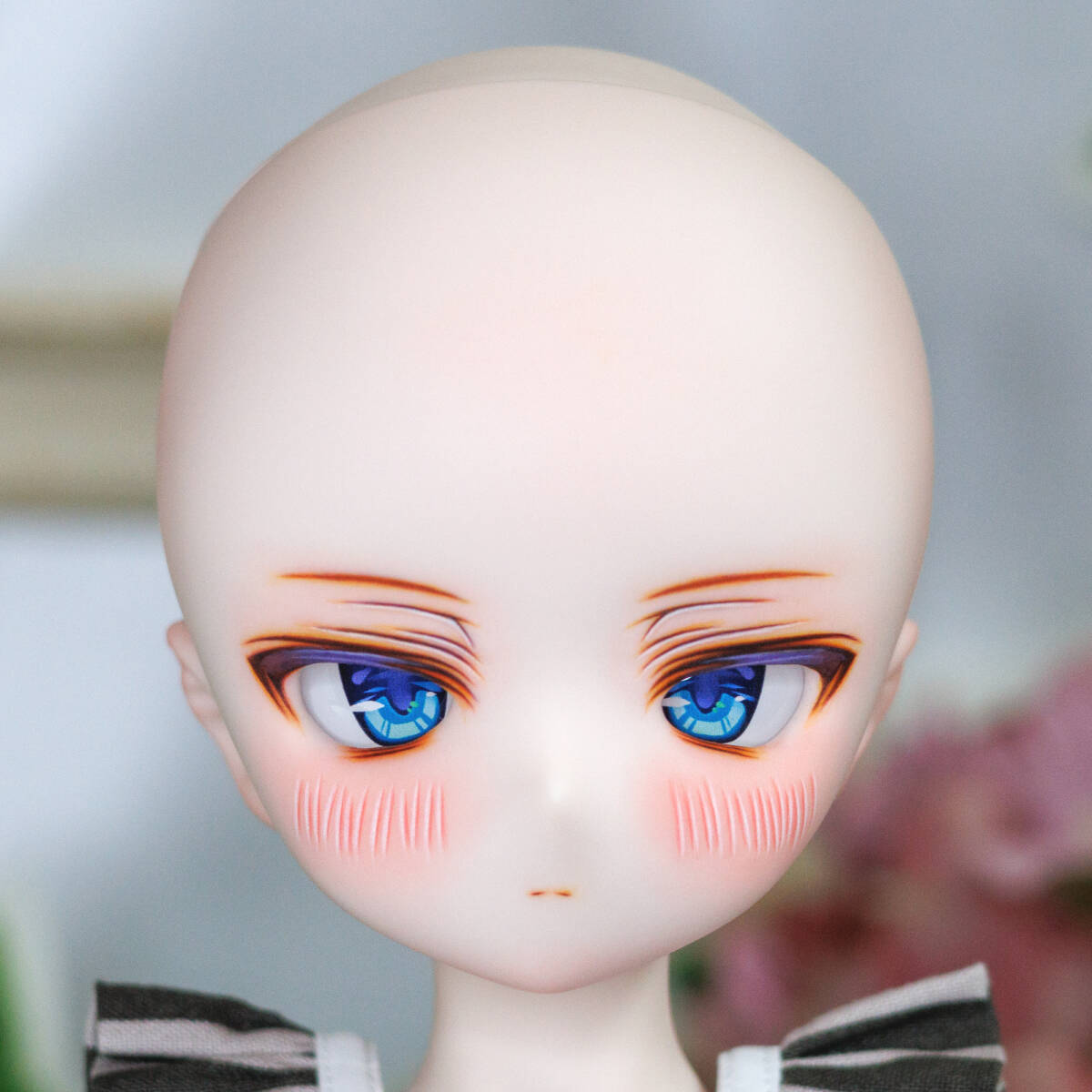 《りく》DDH-01 セミホワイト肌 カスタムヘッド ＆ おまけアイ2種（ウィッグご希望制） ドルフィードリーム MDD ボークス SW肌の画像3