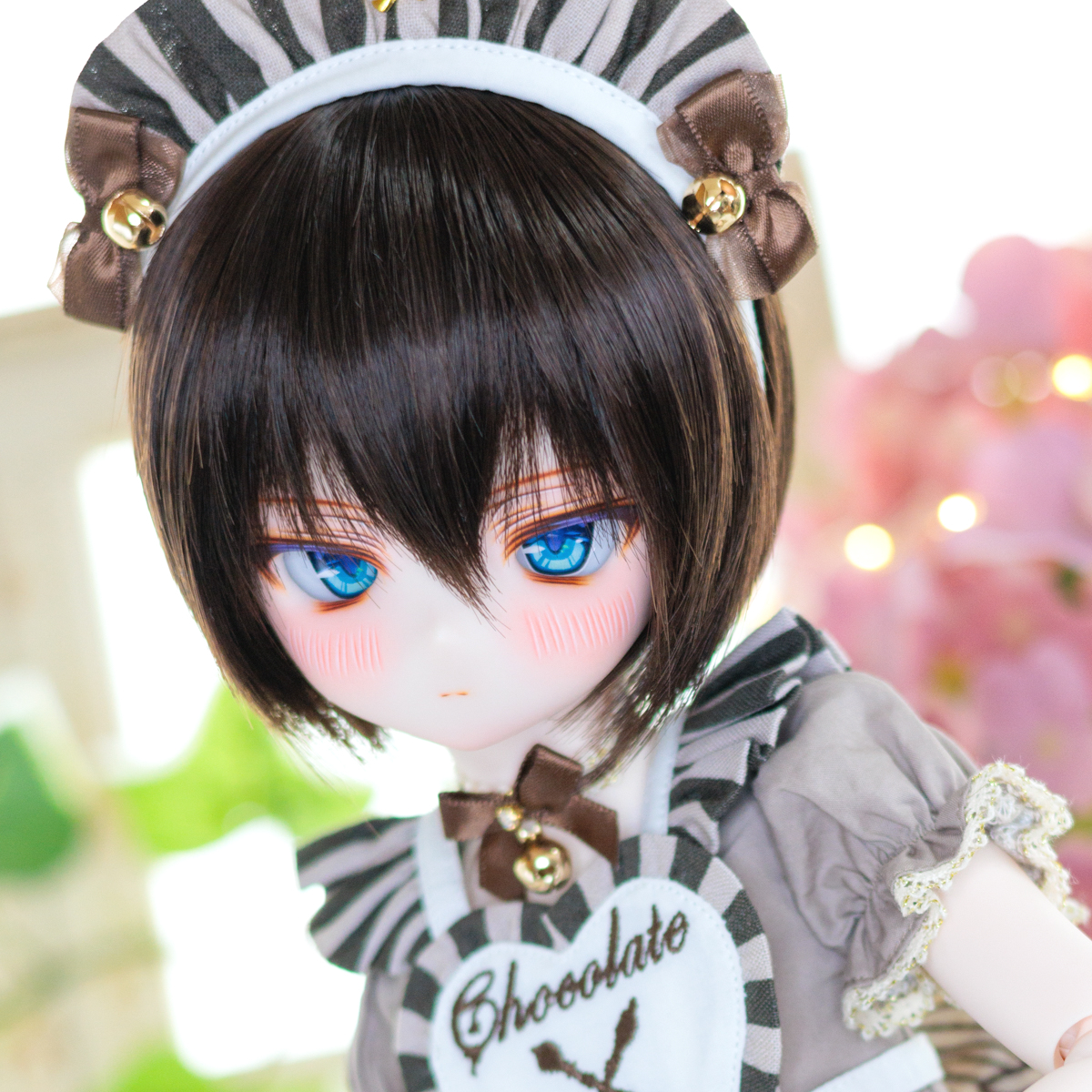 《りく》DDH-01 セミホワイト肌 カスタムヘッド ＆ おまけアイ2種（ウィッグご希望制） ドルフィードリーム MDD ボークス SW肌の画像6