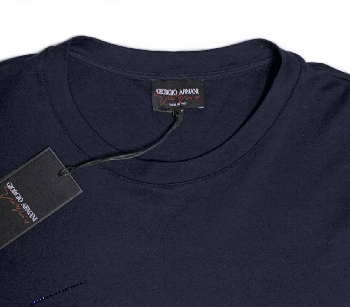[48]joru geo Armani signature стразы ввод высокое качество мужской хлопок футболка Италия производства GIORGIO ARMANI