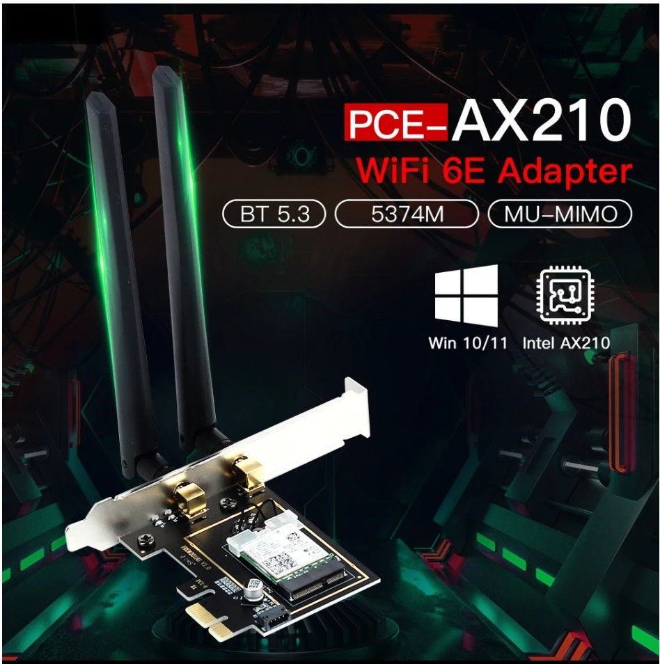 FENVI AX210搭載ボード BT5.3 WiFi 6E PCI-E ヒートシンク無し