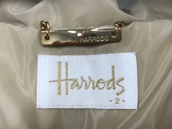 X334-CH2-427 HARRODS ハロッズ ダウンコート ロングダウンコート ベージュ レディース ファーの画像5