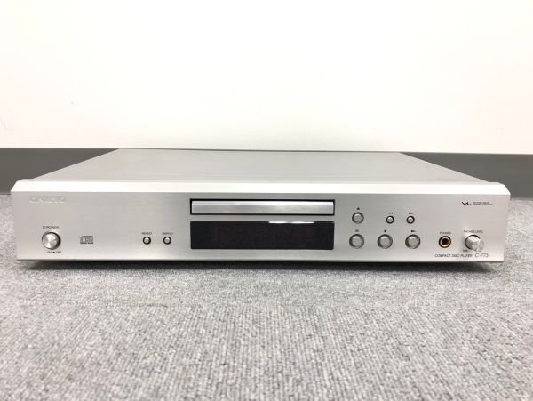 C334-I30-5855 ONKYO オンキョー コンパクトディスクプレーヤー CDプレーヤー C-773 リモコン付の画像5