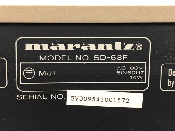 D306-I30-5849 marantz マランツ SD-63F ステレオカセットデッキ オーディオ機器 音響機器 ※通電確認済み_画像7