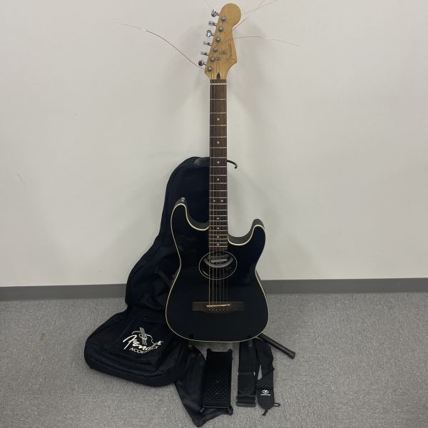 A100-CH12-19 Fender フェンダー エレクトリックアコースティックギター ストラトキャスタータイプ ブラック ソフトケース付きの画像1