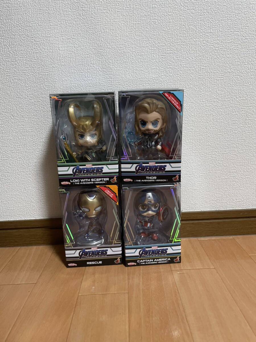 【1円出品！】ホットトイズ コスベイビー ソー キャプテン アメリカ ロキ アベンジャーズ 4点セットの画像1