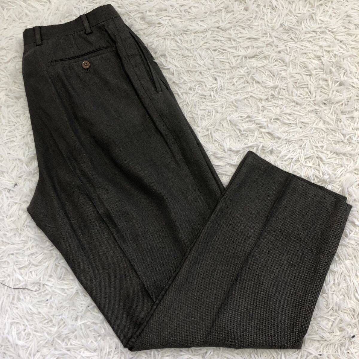 希少XL-2XL/ARMANI COLLEZIONI アルマーニコレッツオーニ セットアップ スーツ テーラードジャケット 50 ビジネス チャコールグレーの画像8