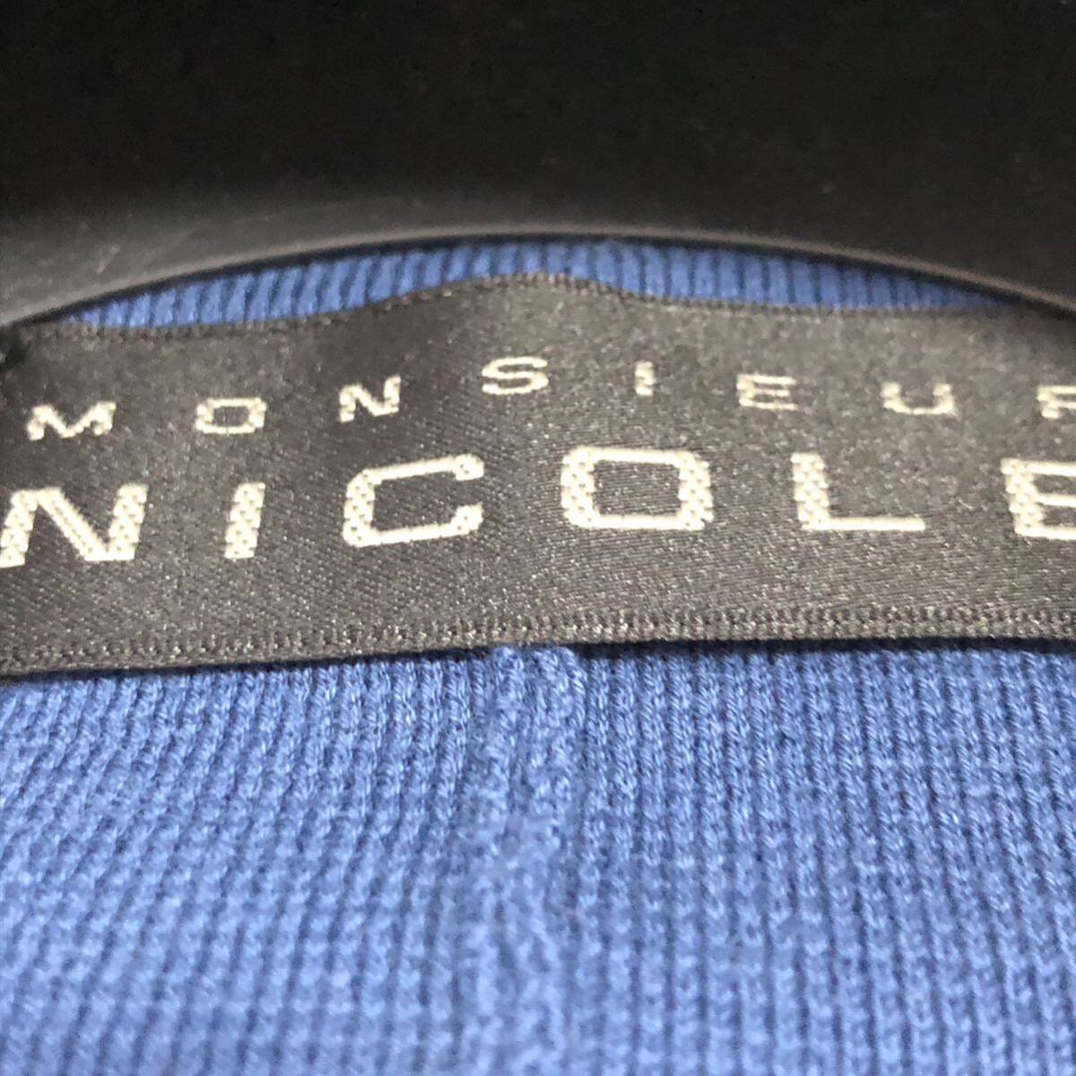 極美品 ムッシュニコルNICOL テーラードジャケット シングル アンコンジャケット ブルー青 50(XL) ストレッチ ビジネス カジュアル 春夏の画像4