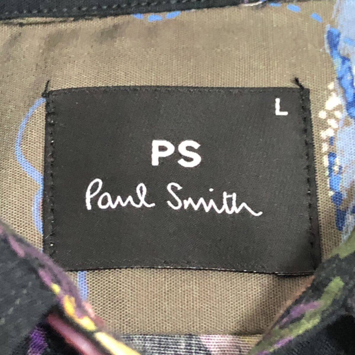 PS Paul Smith 花柄 長袖シャツ 日本製 メンズ Lサイズ PaulSmith ポールスミス 柄シャツ ボタニカル柄 フローラル柄 の画像6