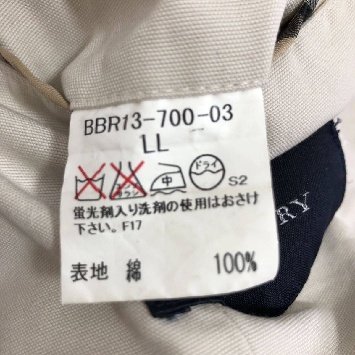 希少XL/Burberry London バーバリー ストライプ テーラードジャケット コットンジャケット ノバチェック ビジネス 背抜き 2B ベージュ LL _画像7