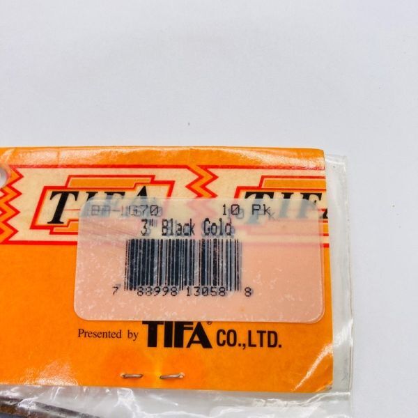 711519 新品 ティファ ボディシャッド 3インチ １０本 TIFA BODY SHAD ボディーシャッド 希少入手困難品 オールド品 ブラックゴールドの画像3