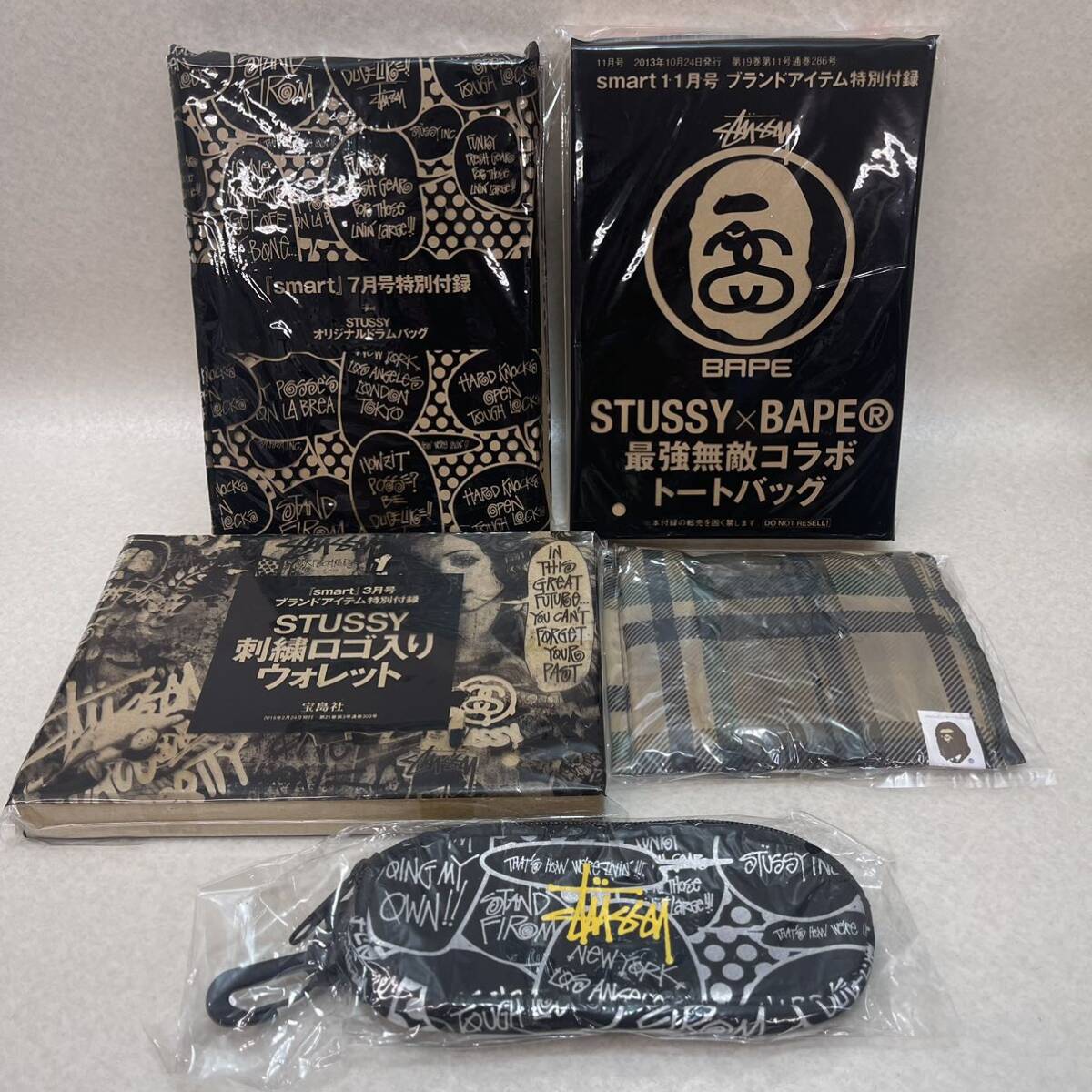 H5075★未使用品★ 美品　BAPE × STUSSYコラボ　トートバッグ stussy _画像1