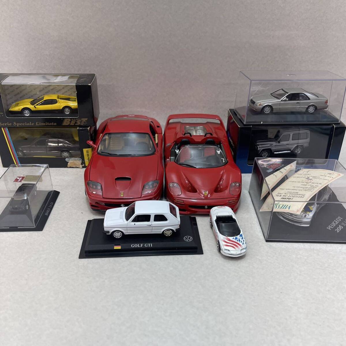 K4043★中古品★ジャンク品★PEUGEOT206WRC、FERRARI、HOT WHEELS 、AUTO artなど ミニカー _画像1